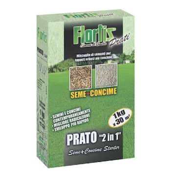 Amestec de seminte de gazon + ingrasamant, Starter 2in1, punga 1kg Amestec de seminte de gazon + ingrasamant, Starter 2in1, punga 1kg