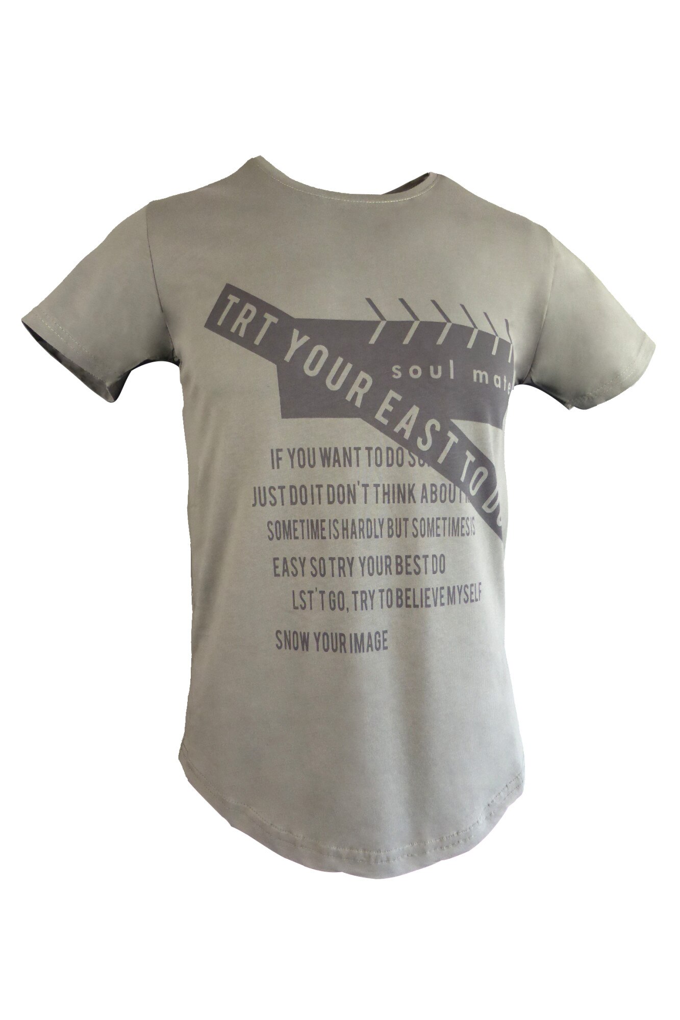 Tricou - UNIVERS FASHION - kaki, imprimeu 