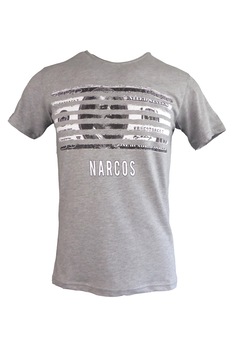 Tricou - UNIVERS FASHION - gri, imprimeu cu dollar  Tricou - UNIVERS FASHION - gri, imprimeu cu dollar