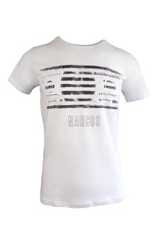 Tricou - UNIVERS FASHION - alb, imprimeu cu dollar  Tricou - UNIVERS FASHION - alb, imprimeu cu dollar