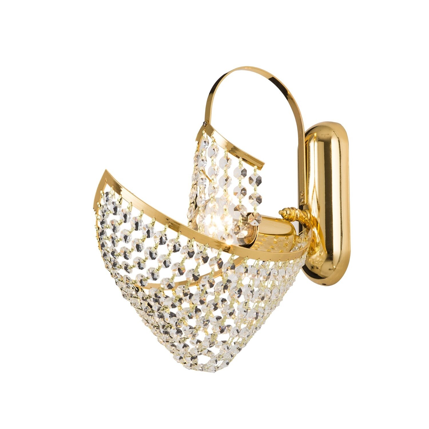 Aplica Avonni Miranda Elemente sticla Cristal, finisaj Auriu 1xE27 max60W