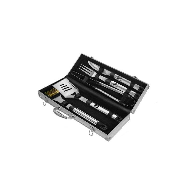 Set ustensile gratar inox 5 piese in geanta aluminiu, Zilan-Tools ZLN0844