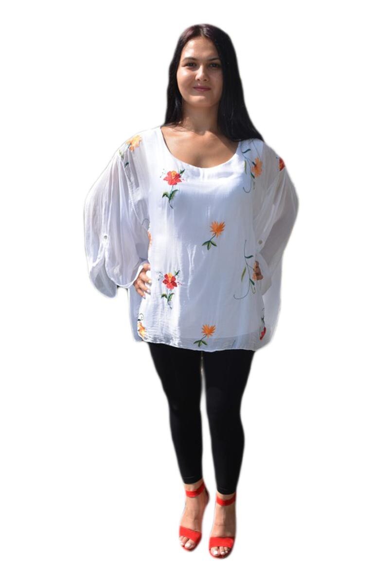 Bluza casual-eleganta, D&J Exclusive, Alb