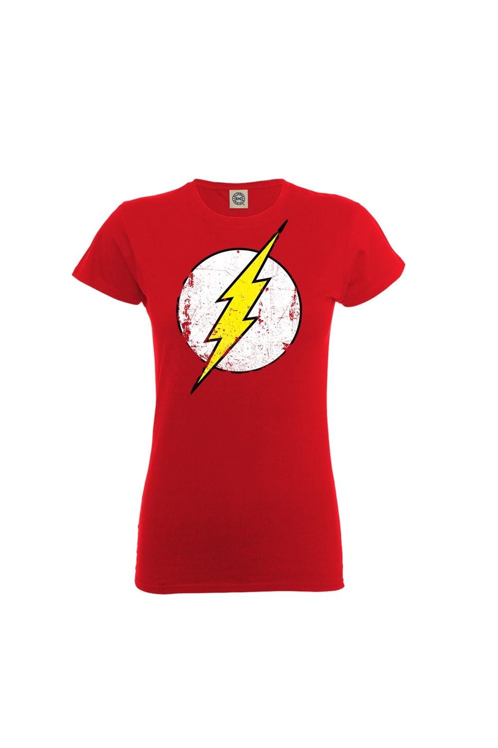 Tricou de dama, Dc Originals, Flash Distressed Logo, Rosu, XL