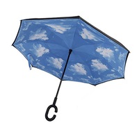 Umbrela de ploaie reversibila 106cm Imprimeu Interior Nori UM001