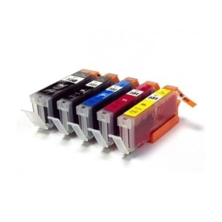 Комплект от 5 съвместими касети с мастило PGI550XL-CLI551XL Black+Black+Cyan+Magenta+Yellow