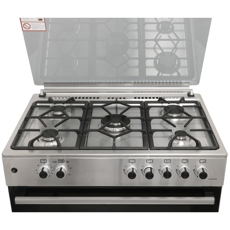 Aragaz Star-Light FCF90CWSS, 5 arzatoare, Gaz, Gratar fonta, Wok, Aprindere electrica plita/cuptor, Siguranta plita si cuptor, Grill, Rotisor, Timer, 90 cm, Inox