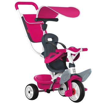 Tricicleta Smoby Baby Balade, cu roti silentioase, roz Tricicleta Smoby Baby Balade, cu roti silentioase, roz