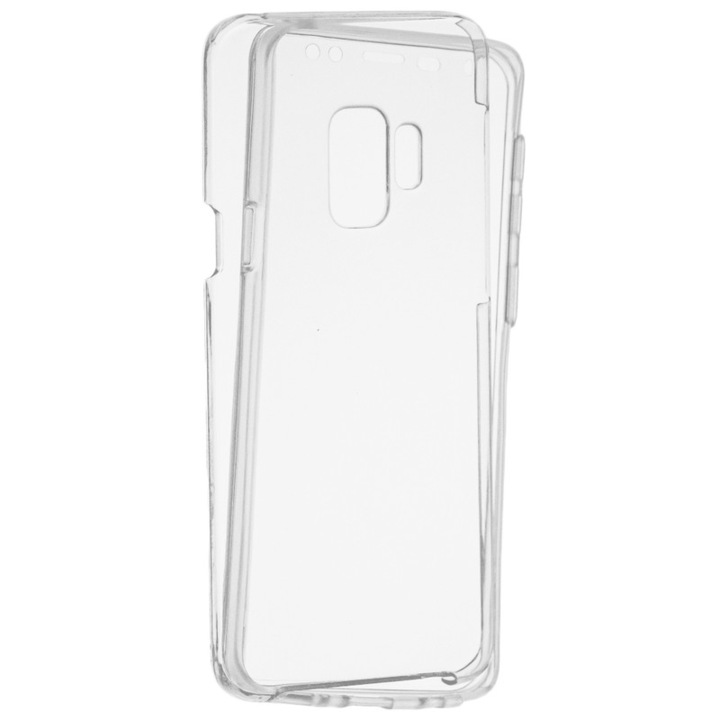 Husa protectie IMPORTGSM pentru Samsung Galaxy S9 (G960), Silicon, Protectie Fata/Spate-360Grade, Ultra Slim, Transparenta