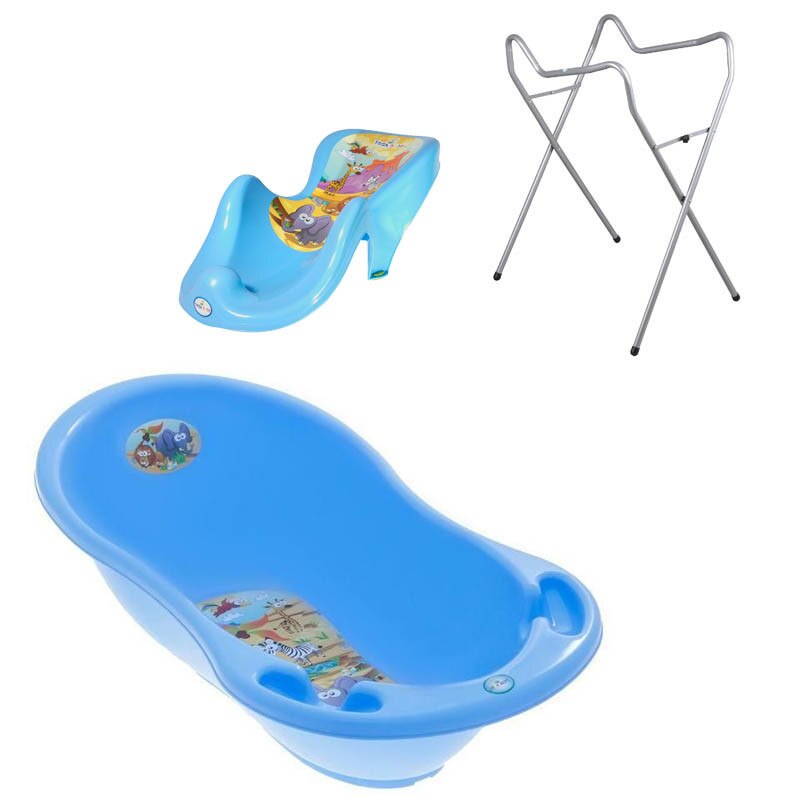 Set pachet cadita albastru SF 102 cm + suport anatomic si suport universal