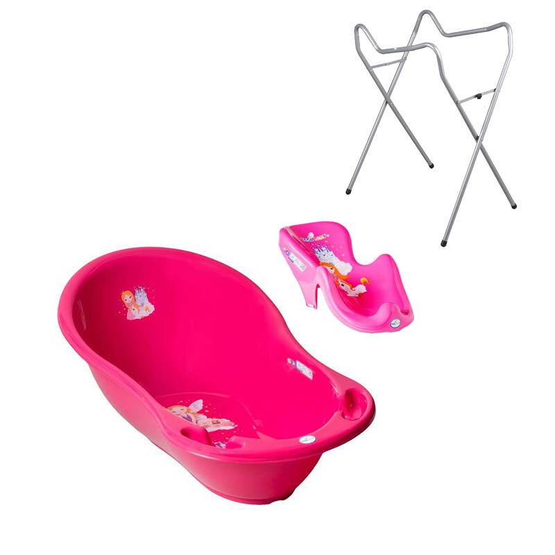 Set pachet cadita roz LP 102 cm + suport anatomic si suport universal