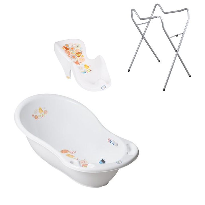 Set cadita alb FL 86 cm + suport universal + suport anatomic cadita