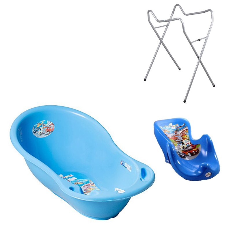 Set pachet cadita albastru CS 102 cm + suport anatomic si suport universal