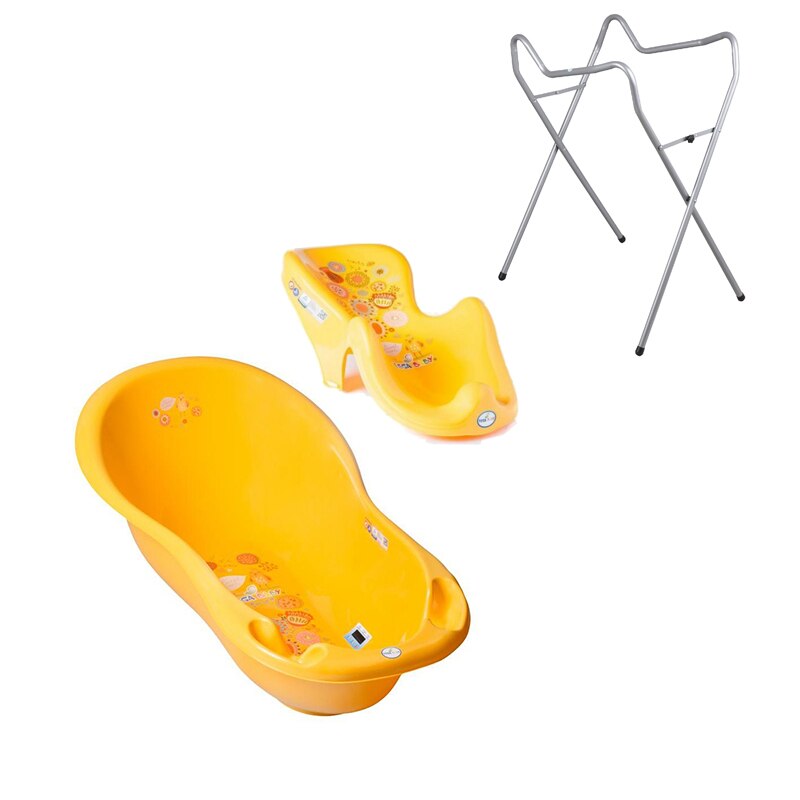 Set pachet cadita galben FL 102 cm + suport anatomic si suport universal