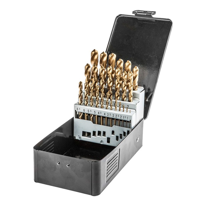 Set de burghie pentru metal, HSS-TIN, 25 de bucati, Graphite 57H200