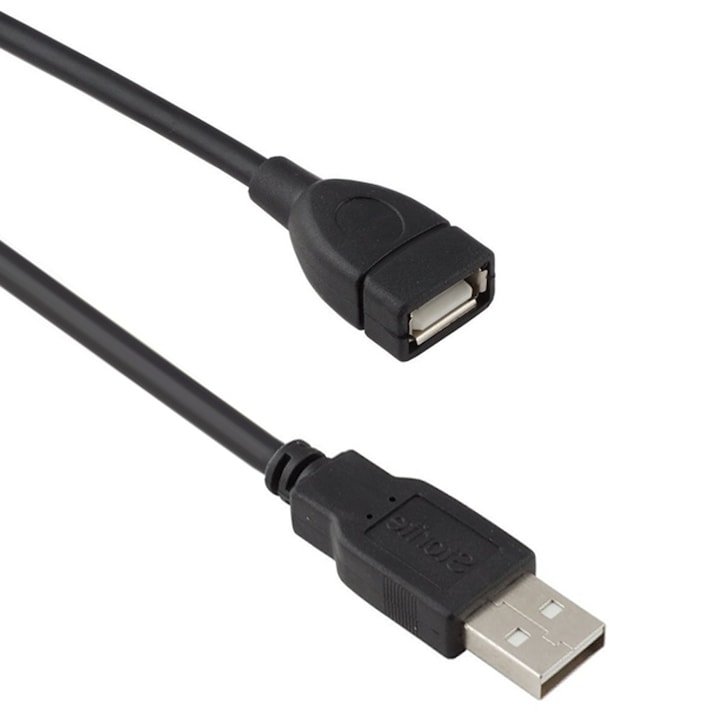 Cablu date USB 2.0 mama-tata Prelungitor, 3m, negru, DeTech