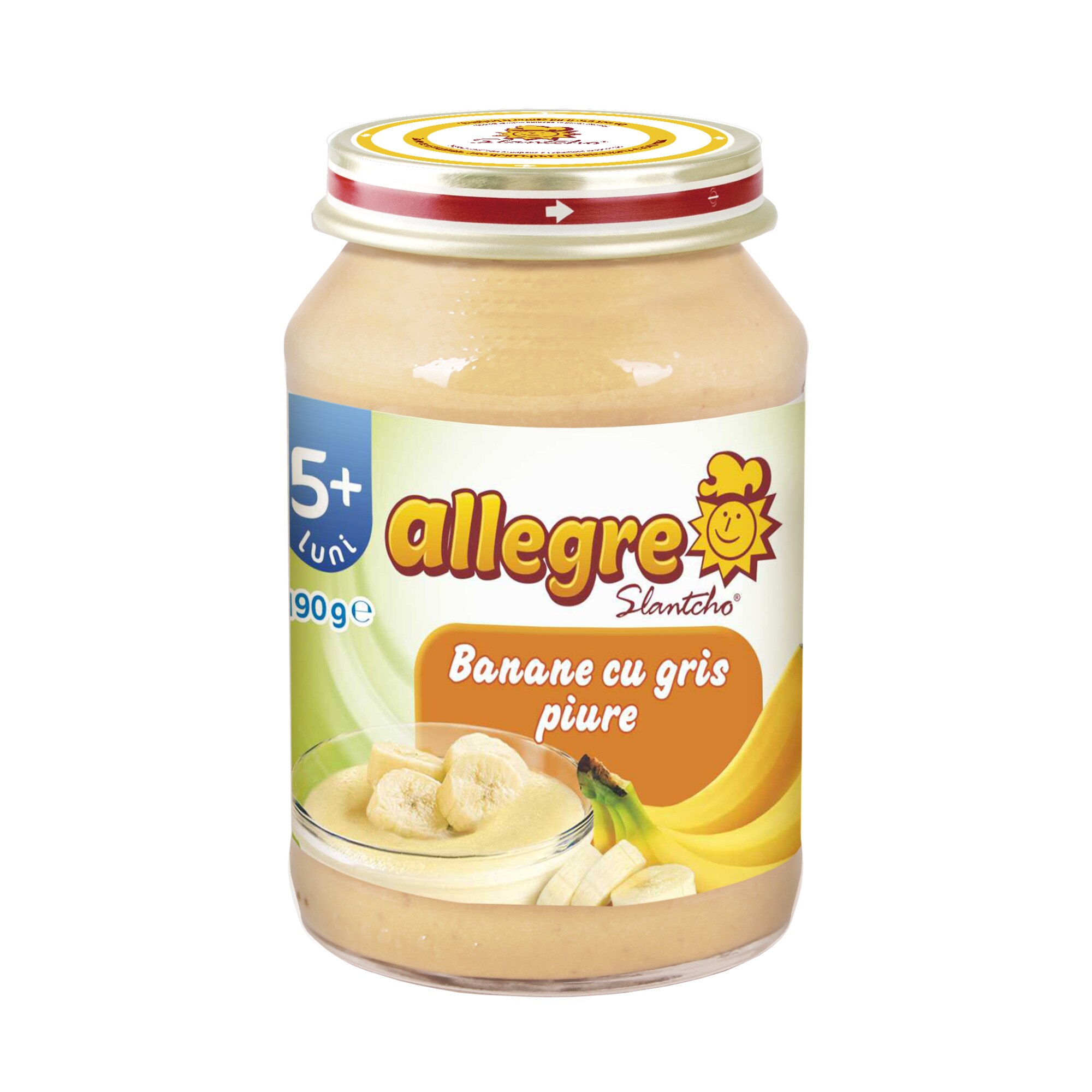 Banane cu gris , 190 g, 5 luni +