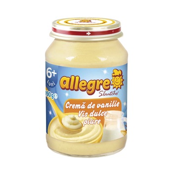 Piure bebelusi Crema de vanilie, 190 g, 6 luni + Piure bebelusi Crema de vanilie, 190 g, 6 luni +