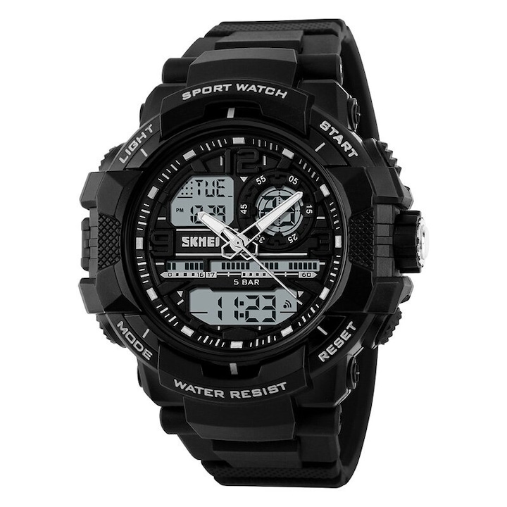 Спортен мъжки часовник SKMEI Dual TIme Sport, Черен