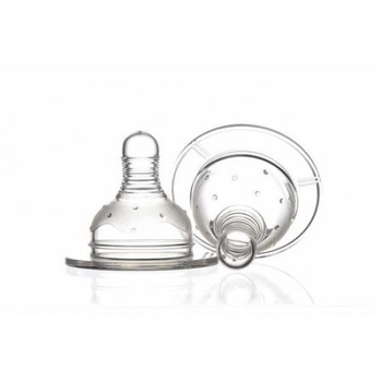 Set 2 tetine silicon gat larg Minut Baby 6+ lichide groase Set 2 tetine silicon gat larg Minut Baby 6+ lichide groase
