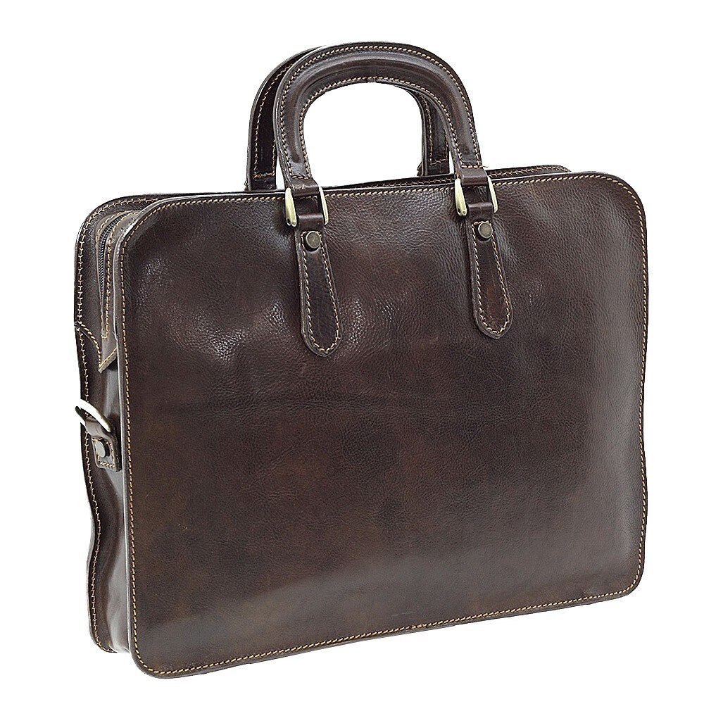 Servieta maro de dama, Suveran, din piele naturala vacchetta