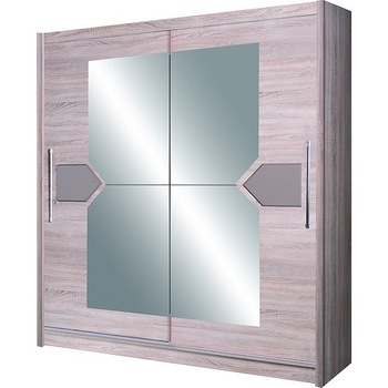 Dulap cu usi glisante si oglinda CB, 200 x 216 x 58 cm, Cappucino D04-20 Dulap cu usi glisante si oglinda CB, 200 x 216 x 58 cm, Cappucino D04-20