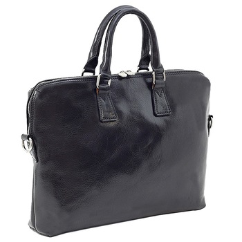 Servieta de acte, neagra, de dama, Suveran, din piele naturala vacchetta Servieta de acte, neagra, de dama, Suveran, din piele naturala vacchetta