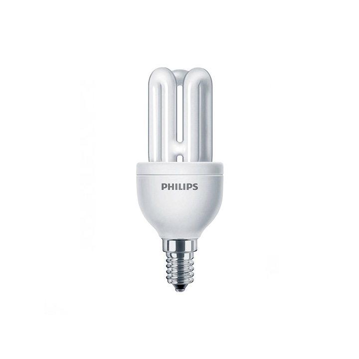 Икономична крушка Philips, Genie, стик форма, E14, 8W, 10000 часа, студена светлина