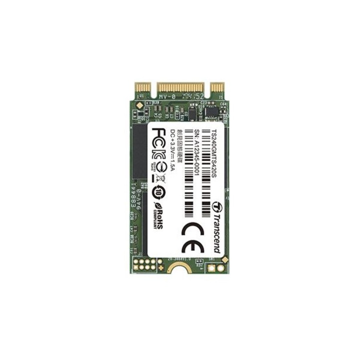 Твърд диск Transcend 240GB, M.2 2242 SSD 420S, SATA3, TLC - TS240GMTS420S