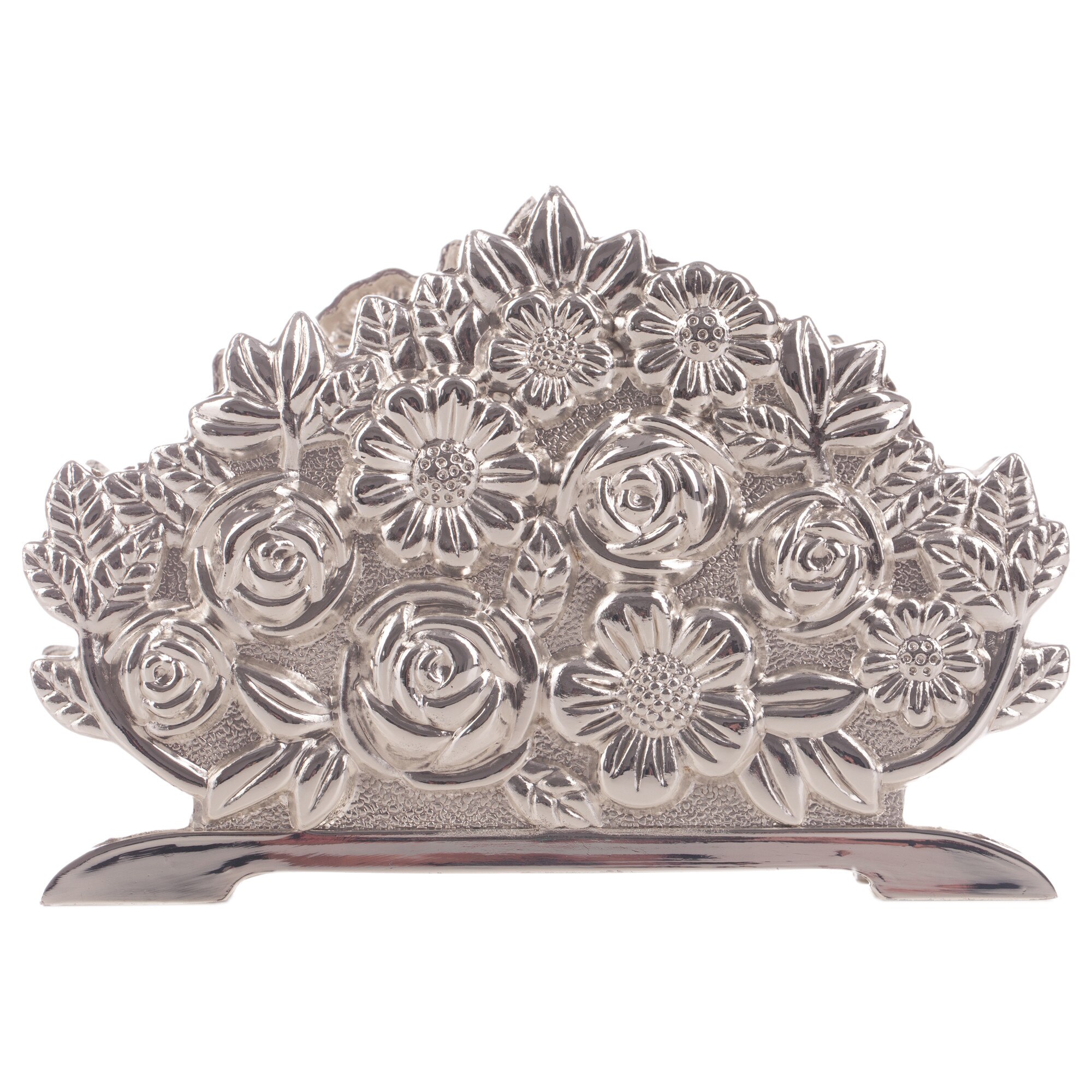 Suport servetele argintat cu model floral