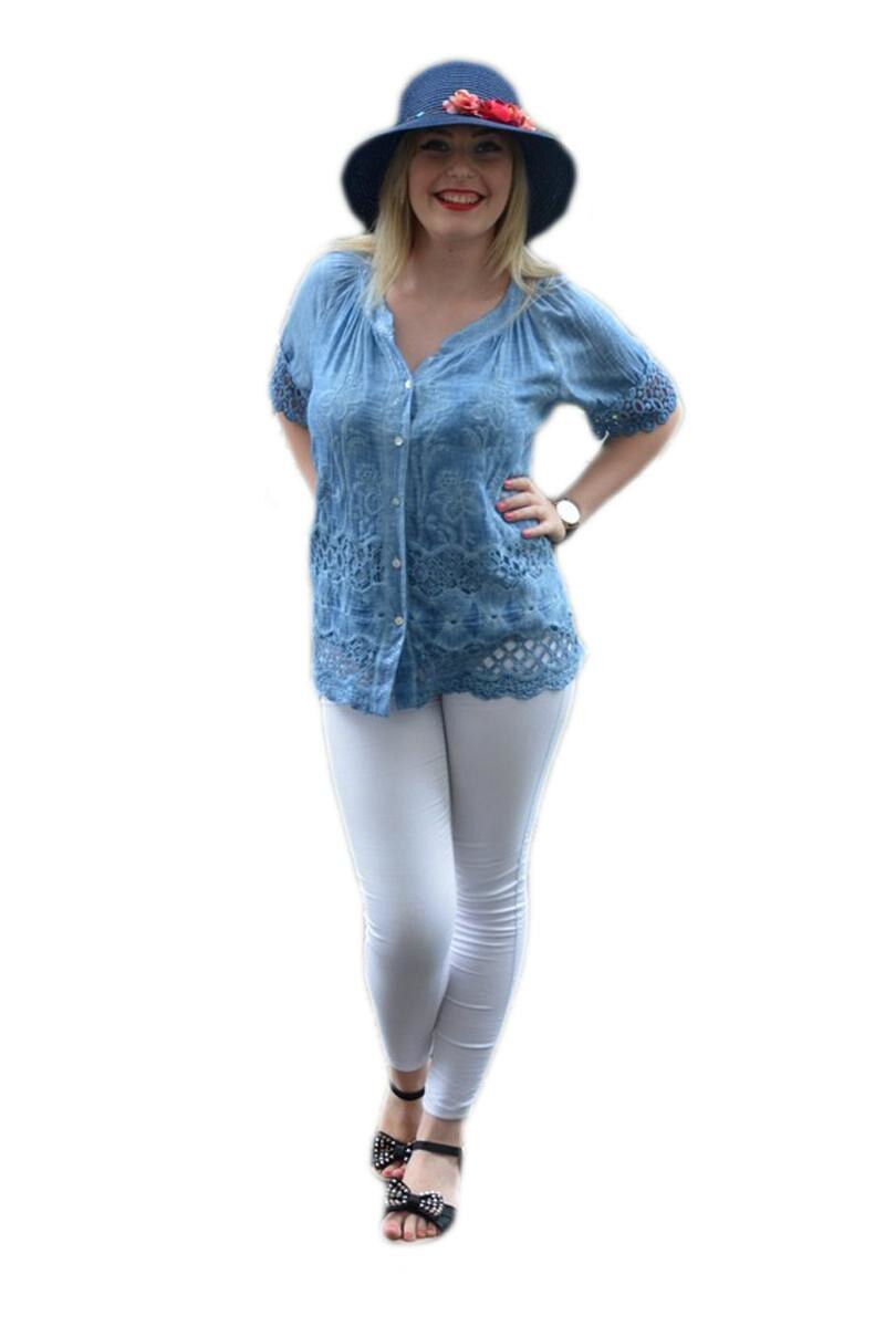 Bluza deosebita, culoare corai, D&J Exclusive, Albastru