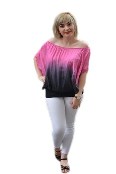 Bluza rafinata, turcoaz-bleumarin, D&J Exclusive, Roz Bluza rafinata, turcoaz-bleumarin, D&J Exclusive, Roz