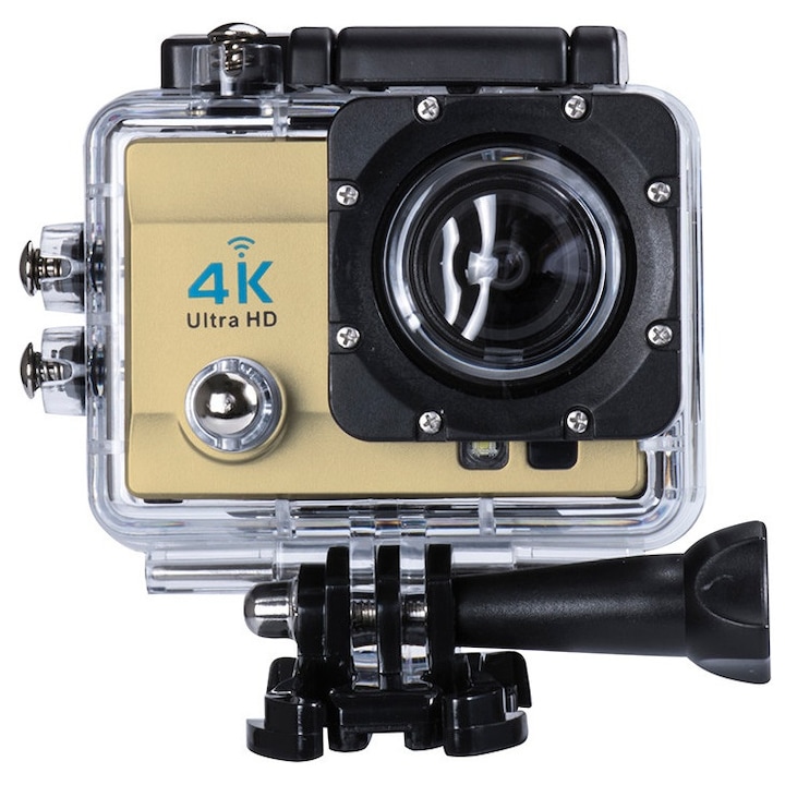 Akciósport videokamera Q3H 4K ULTRA HD GOLD, WIFI, minden rögzítési tartozékkal, Víz alatti 30m