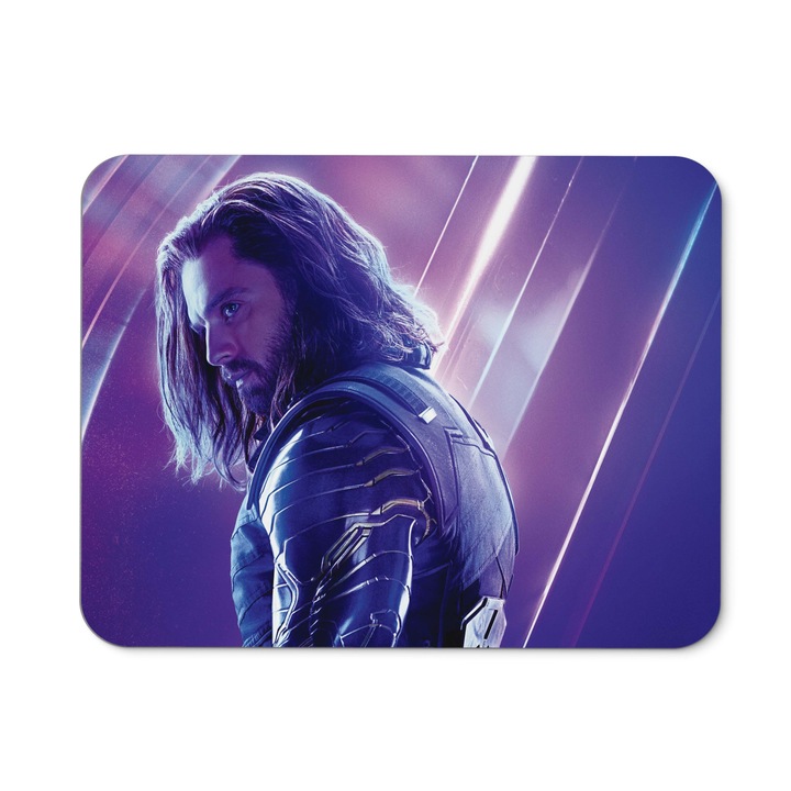 Mousepad Avengers Infinity War Sebastian Stan Bucky Barnes White - 21.5 x 27 x 0.3cm