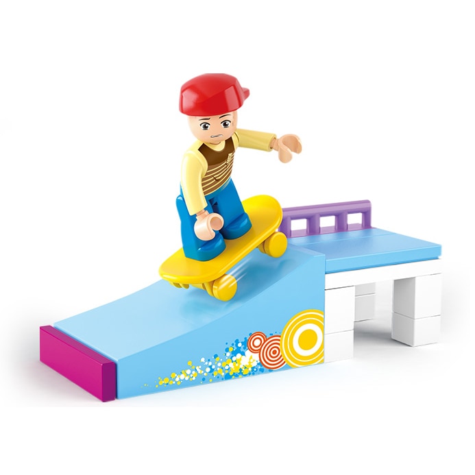 Set de constructie Sluban Baiat cu skateboard