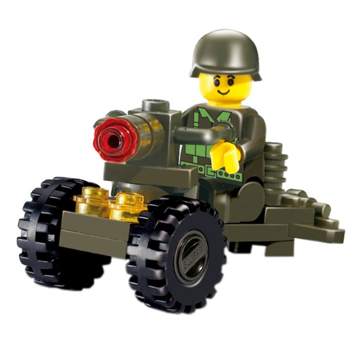 Set de constructie Sluban Soldat cu mitraliera