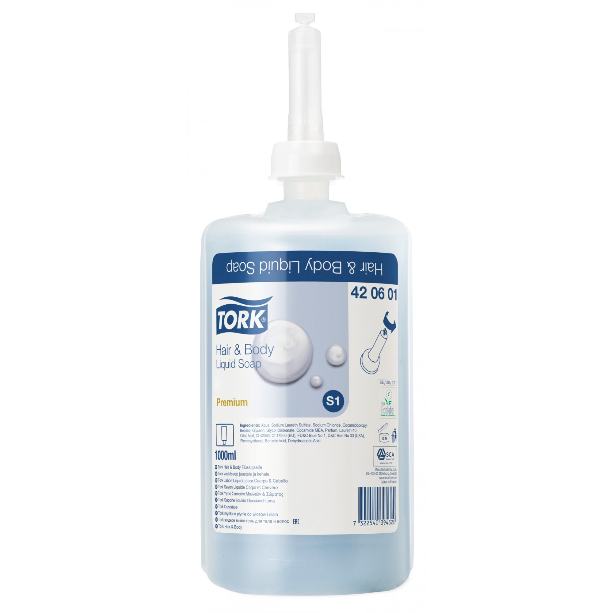 Sampon & gel dus TORK 1L S1 420601 cutie X 6 bidoane