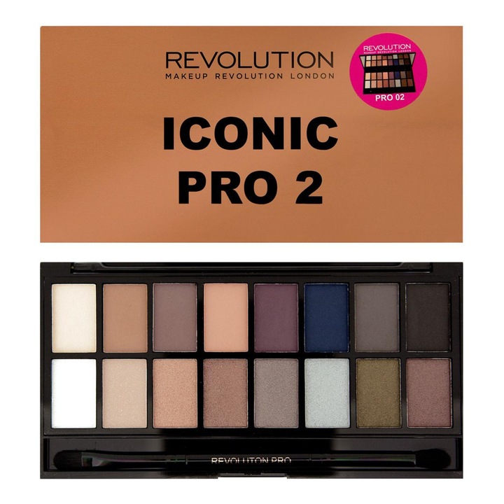 Paleta de farduri Makeup Revolution Salvation Iconic Pro 2, 16 g