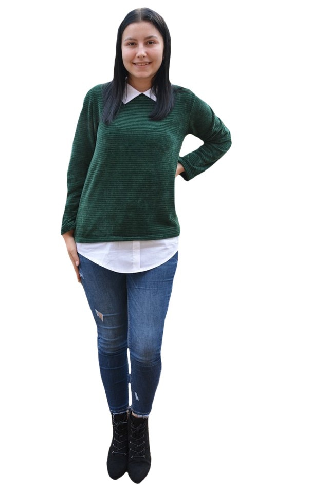 Bluza de vara, multicolor, D&J Exclusive, Verde inchis