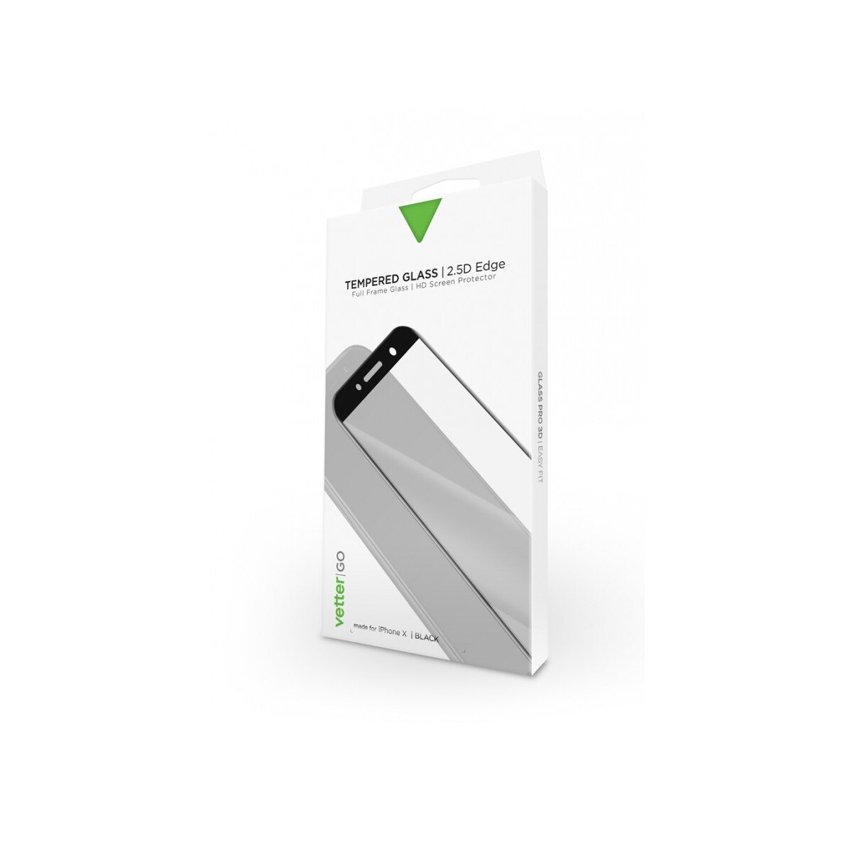 Folie de protectie tempered glass iPhone X XS Vetter Full Frame Negru