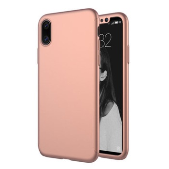 Capac de protectie Full cover 360° pentru Apple Iphone X, rose gold Capac de protectie Full cover 360° pentru Apple Iphone X, rose gold