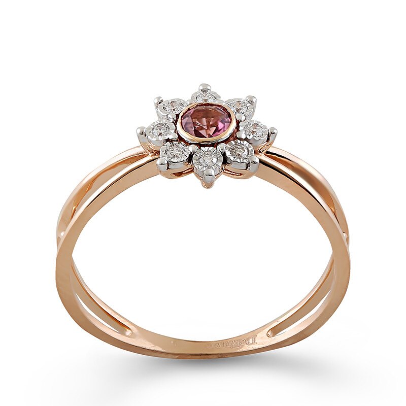 Inel Deruvo Aur 18k Diamante, Turmalina Roz, 54 RAJR26855-PTUDR