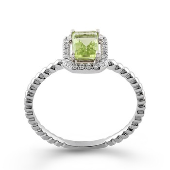 Inel Deruvo Aur 18k Diamante, Peridot, 53 RAJR25711-PEDW Inel Deruvo Aur 18k Diamante, Peridot, 53 RAJR25711-PEDW