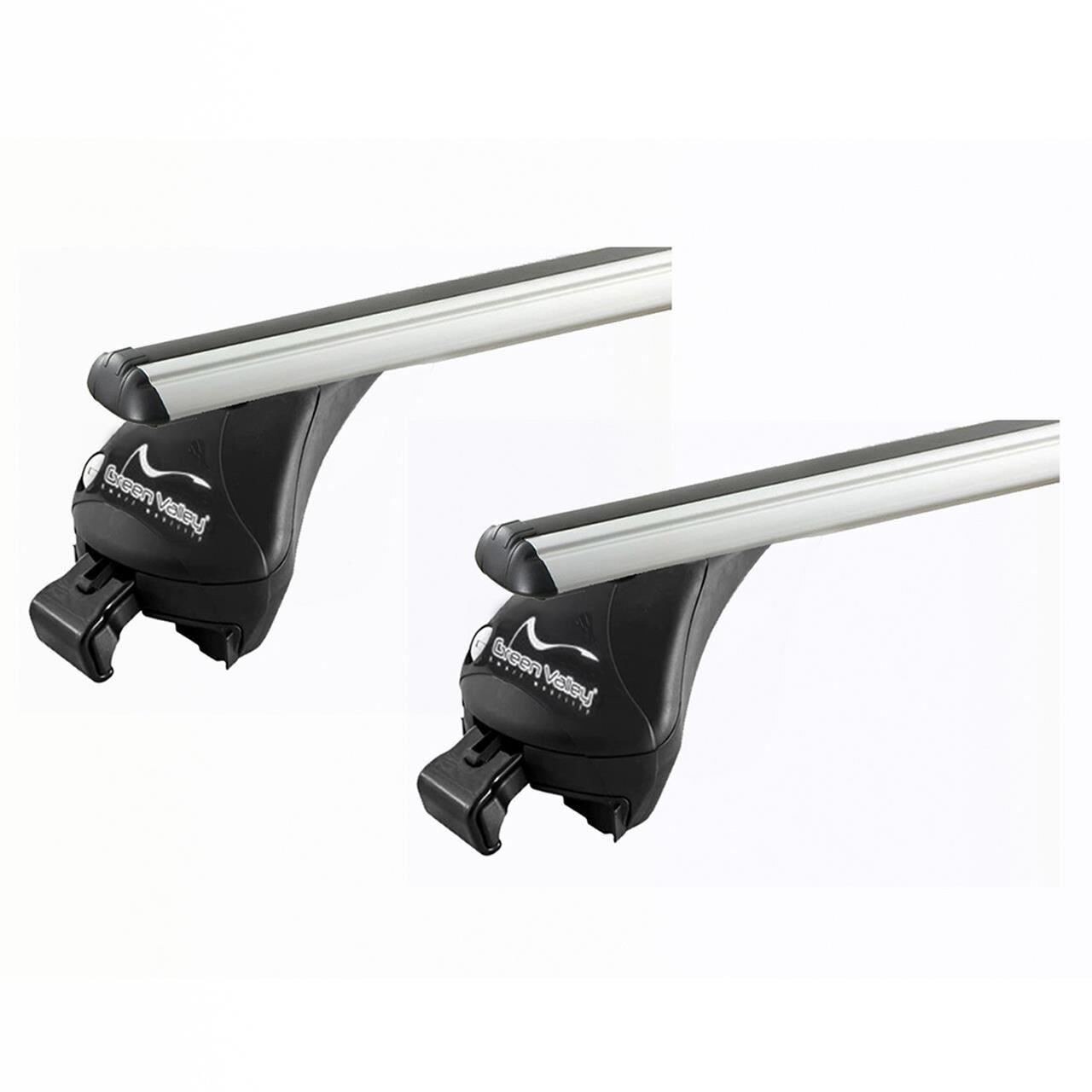 Bare transversale Green Valley Quick CC Aluminiu pentru NISSAN Qashqai, 5 usi SUV, model 2014- (with roof rails), Sistem cu prindere pe bare longitudinale