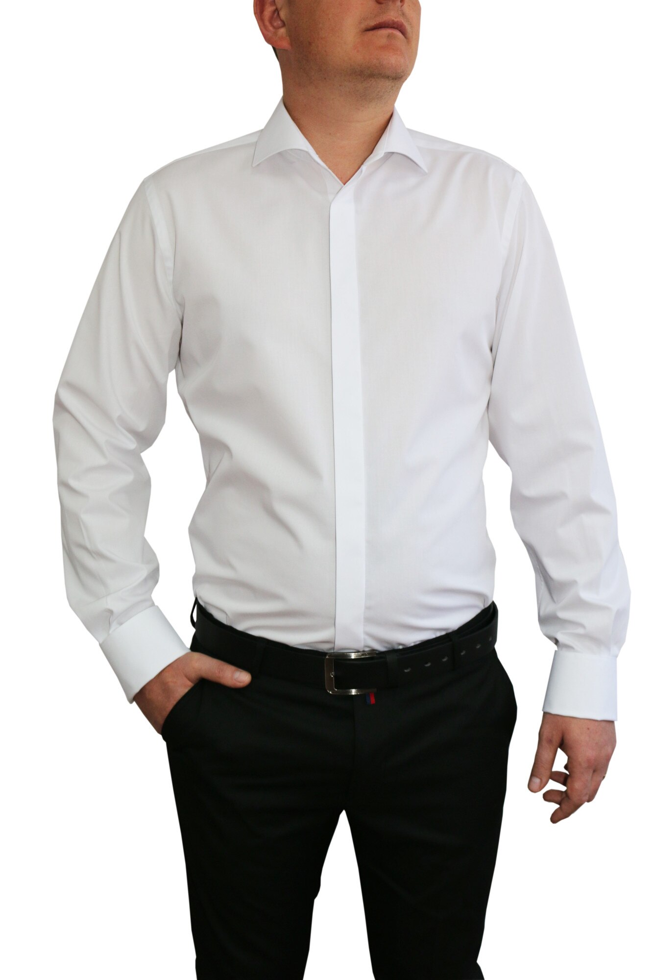 Camasa cu maneca lunga SELECT, alb, Alb