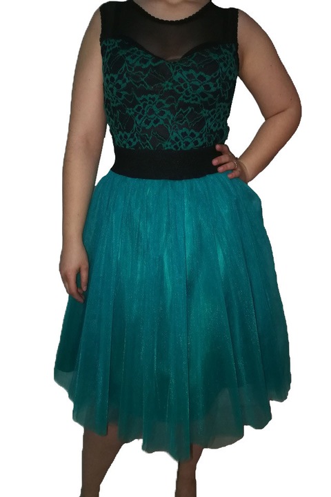 Rochie dama, ADROM, Tul verde, Marimea 42