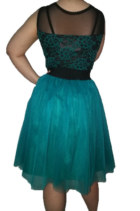 Rochie dama, ADROM, Tul verde, Marimea 42