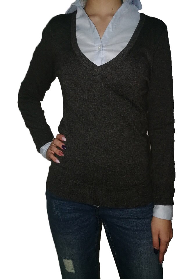 Bluza dama, Vero Moda Glory Deep, Gri inchis melange