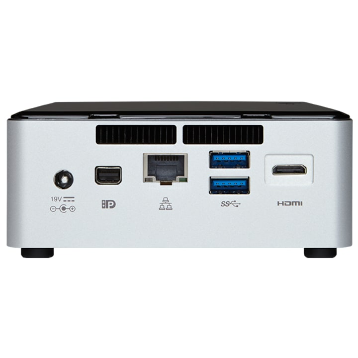 Mini PC Intel Next Unit of Computing cu procesor Intel® Core™ i5-5250U 1.60GHz, Broadwell™, 4GB, 240GB SSD, support 2.5" HDD/SSD/M.2 SSD Card, Intel® HD Graphics 6000, WiDi, Free DOS