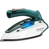 Fier de calcat de voiaj Taurus Easy Travel, 1100W, 45g/min, 0-10 g/min, calcare verticala, talpa ceramica, anticalcar, termostat, Alb/Verde